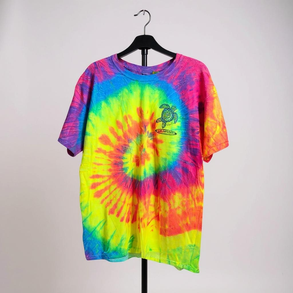 Island Spirit – Tie-Dye Turtle Graphic T-Shirt (Size L)